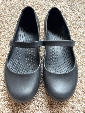 Crocs Alice Work Black Mary Jane Flats Shoes 12